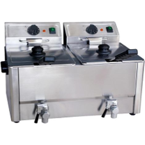 Friteuse Professionnelle 2 x 8 L avec Vidange