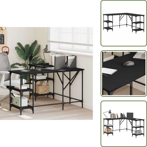 Schreibtisch Schwarz 139x139x75 cm Holzwerkstoff - Schreibtisch - Bürostuhl - Home Office - Arbeitsplatzgestaltung - Holzwerkstoffmöbel