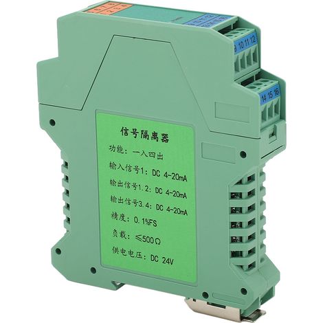 Conditionneur de signal CC 1 entrée 4 sorties 4-20 mA, faible consommation, transmetteur de signal de courant pour commande PLC (1/5)