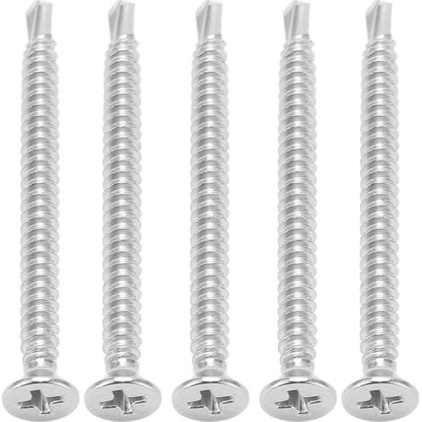 Vis tête fraisée cruciforme 100 pièces acier inoxydable 304 vis autoperceuse longueur nominale 50mm M4,2-18 (1/5)