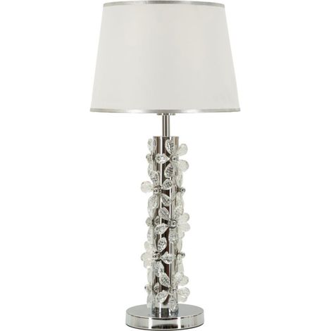 Lampada da tavolo in metallo argento, Ø35x74 cm – Silver Flower (1/5)