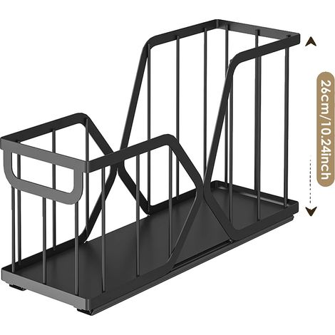 Étagère de rangement, construction en métal, tiroirs coulissants, 3012-BK, 1 PCS (1/2)