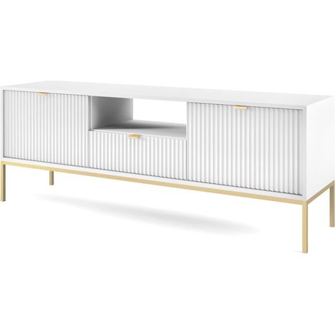 Mobile TV: Bianco, oro, 154 x 56 x 39 cm, maniglie dorate (1/5)