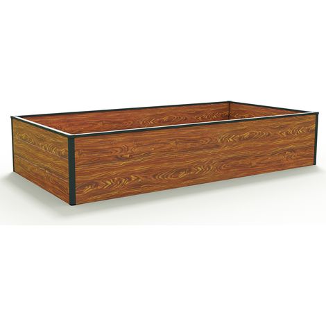 GFP HALFSIZE Huerto urbano de aluminio - Jardinera compacta y resistente enóptica de madera - 195 x 99 x 39 cm