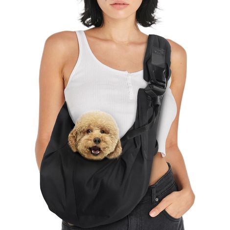 1 Sac de Transport pour Chien, Réglable, Mains Libres, Petit Moyen Animaux, Jusqu'à 7kg, Voyages Extérieur (1/5)