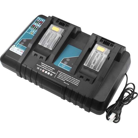 DC18RD Chargeur Double Port 7A 14,4V-18V Rapide Remplacer pour Chargeur DC18RC DC18RA DC18SF Compatible pour Batterie BL1415 BL1430 BL1830B BL1840B BL1845B BL1850 BL1850B (1/5)