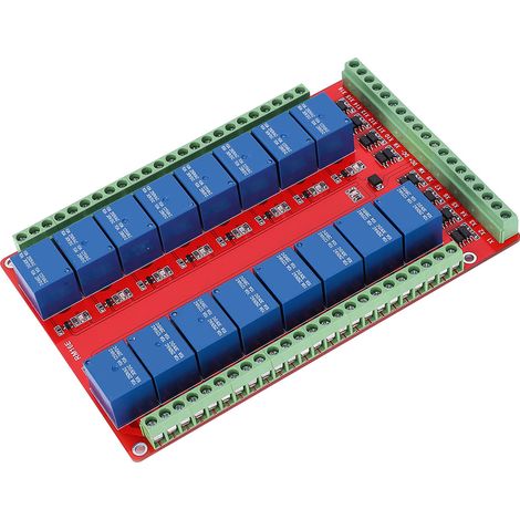 Carte d'interface de module relais isolé à 16 canaux avec déclenchement de niveau haut/bas (DC 24V) (1/5)