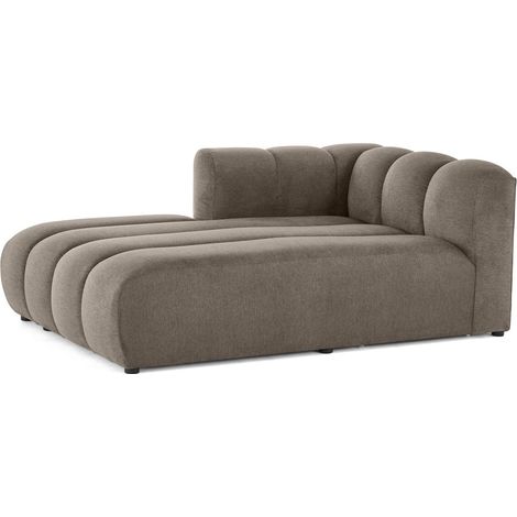 Debbie - module d'assise méridienne gauche en tissu texturé - taupe (1/5)