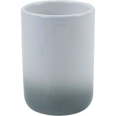 Cleafe - Bicchiere Portaspazzolini Dentifricio Bianco Grigio Arredo Bagno Accessori 59915 - (1/2)