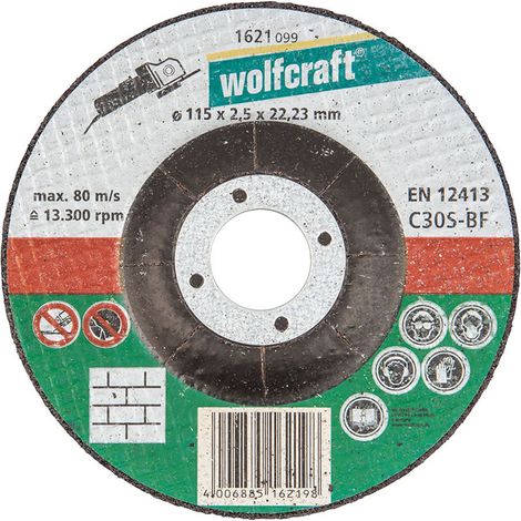 Disco de Corte Wolfcraft para Piedra 115x2,5x22,23mm (1621099) (1/2)