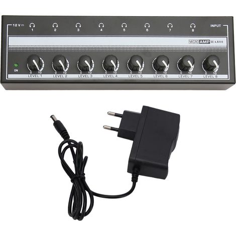Professioneller 8-Kanal-Stereo-Kopfhörerverstärker mit hoher Leistung, 100–240 V, EU-Stecker, einfache Installation (1/5)