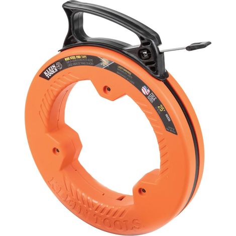 Klein Tools 56335 - Nastro in acciaio per molle largo 6,3 m e 0,6 cm, punta sottile in plastica, marcatura incisa al laser, ideale per brevi corse (1/4)