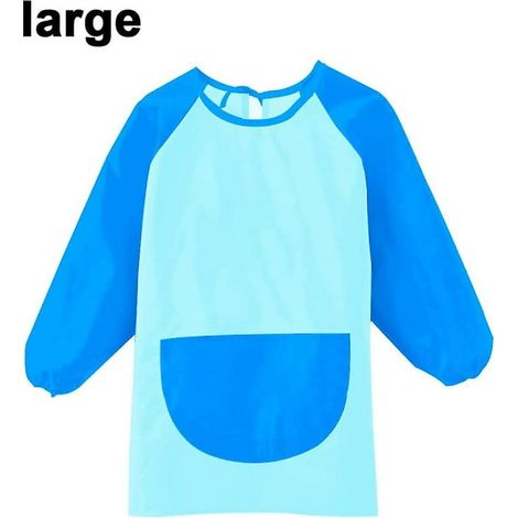 Tablier de peinture enfant manches longues, tablier imperméable anti-huile avec poches, vêtement de protection artistique pour garçons et filles, tablier bricolage lavable, 2 pièces. (1/5)