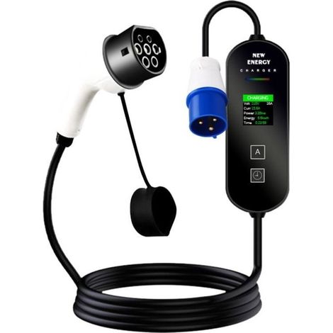 Cargador de Coche Eléctrico con Pantalla LCD EV 32A/7.0KW/10M con Enchufe (3Pin) (1/4)