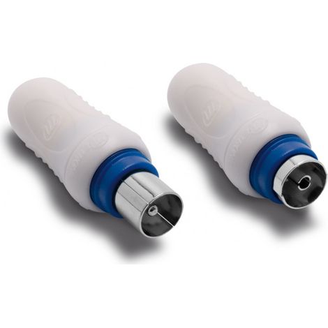 Fiche TV (lot de 2) blindée 9,52 mm mâle+ fem. (1/2)