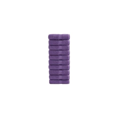 Toallas de mano premium SOLUND, juego de 10 unidades. Moradas, 30 x 50 cm, 600 g/m². - Crezuo (1/4)