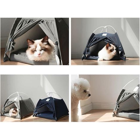 Lit-niche chaud et apaisant pour chat, tente-maison pour petits chiens, fond antidérapant (1/4)