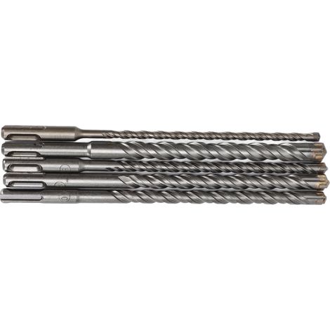 Set mit 5 SDS 6-14mm Betonbohrern, Hartmetallspitze, 210mm Länge, für Schlagbohrmaschinen und Presslufthämmer. (1/5)