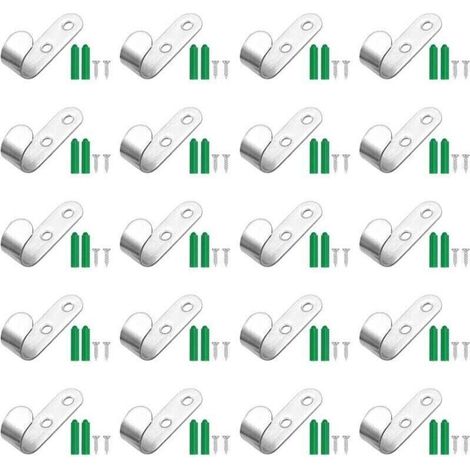 Lot de 20 crochets pour bâches de remorque, 44 x 21 x 16 mm, fixations pour bâches, crochets pour bâches de remorque, accessoires pour remorques porte-voitures (1/5)