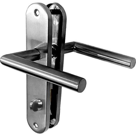 Manilla de puerta con placa «Distancia entre ejes de 165 mm» Acero inoxidable 304 Mini «TINA» Condamnation sans voyant