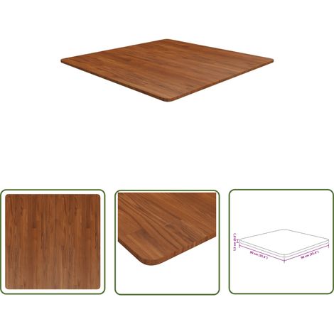 Plateau de table Design Moderne, Dessus de table de salle à manger, carré Marron foncé90x90x1,5cm Bois chêne traité OIB6981E (1/4)