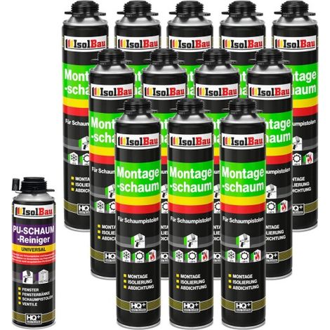 IsolBau Pistol Mounting Foam B2 Montageschaum 12 x 750 ml 1 x Nettoyant (1/5)