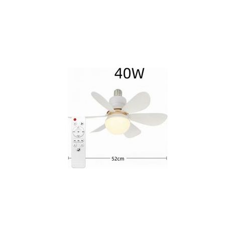 Ventilateur de Plafond ACKERMAN avec Lumière Dimmable et Telecommande, 52CM Petit à 6 Pales et Douille E27 pour Chambre (1/5)