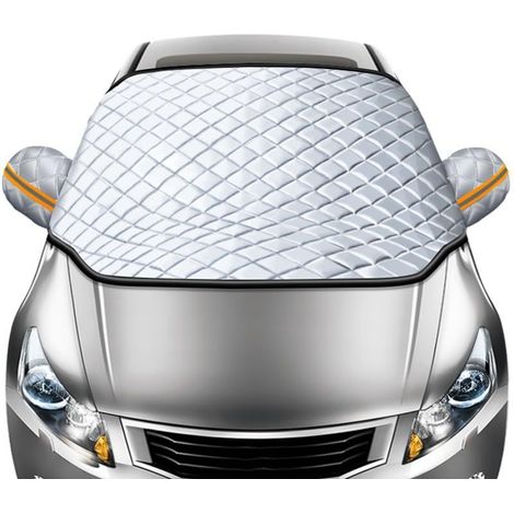 Protector magnético para parabrisas de coche contra la nieve, 8 imanes, universal para todas las estaciones, 4 capas de protección, apto para nieve, hielo, heladas y sol, color naranja, talla L.