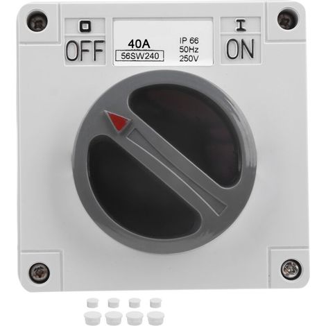 Outdoor waterproof switch socket, dustproof insulated rotary buttons and indicators 250V (2P40A) (1/5)
