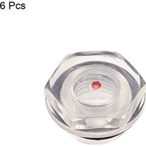 Niveau d'huile Compresseur d'air Jauge Bouchon Voyant d'Huile Indicateur Viseur Niveau de Liquide en Plastique Filetage 20mm 6Pcs (1/2)