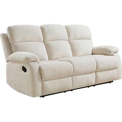Canapé 3 places relax en tissu texturé beige TOLZANO