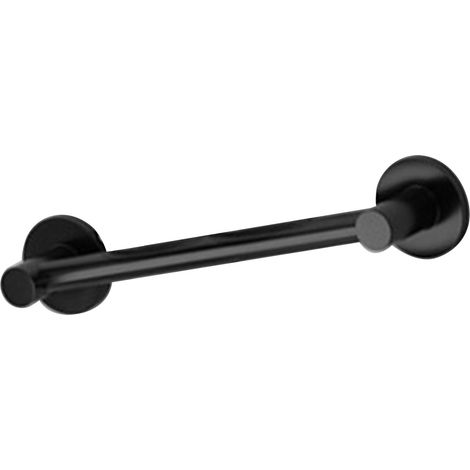 Portasciugamani da parete per bagno, non necessita di foratura, porta pantofole per WC, scolapiatti e ripiano portaoggetti (modello rotondo nero per una persona, codice articolo 45005)