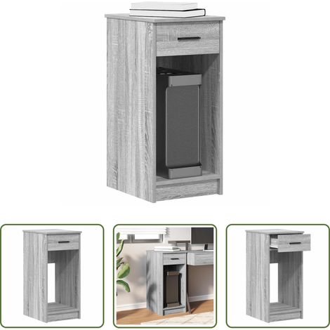 vidaXL Armoire PC - Support de tour d'ordinateur et tiroir sonoma gris 35x45x77 cm (1/5)