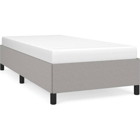 Lit adulte pour 1 personnes, Structure de lit, Assemblage Facile, Gris clair 100x200 cm Tissu OIB8738E (1/2)