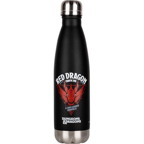 Konix Dungeons & Dragons Bottiglia termica - Acciaio inossidabile - 500 ml - Design drago rosso - Nero (1/3)