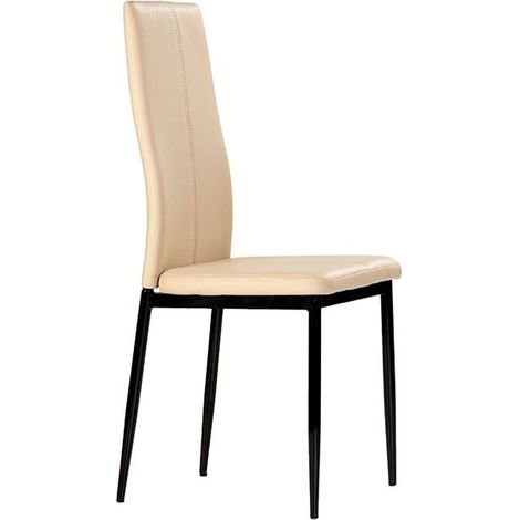 MOMMA HOME Set de 4 Sillas de Comedor, Modelo Polar, Color Capuccino/Negro, Material Ecopiel/Metal, Medidas de la Silla 42 x 47 (1/5)
