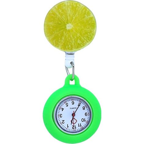 Montre murale suspendue lumineuse en silicone, design citron vert, décoration originale pour intérieur, fixation simple, pièce unique