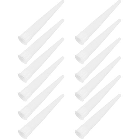 Embout de Tube en Plastique pour Calfeutrage, 50 Pièces Blanches Embouts Vissés, Plastique, pour Réparation de Vides Joints, Lot Pratique (1/5)