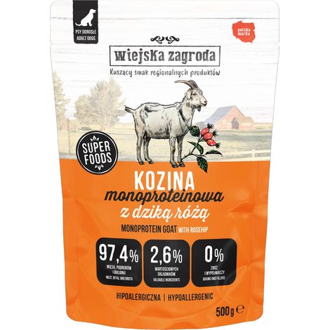 Wiejska Zagroda Mono comida húmeda para perros Adulto Cabra 500g (1/3)