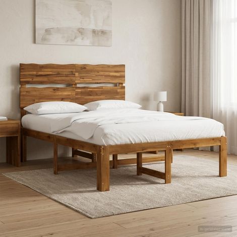 Cama doble con cabecero ROSTOCK Natural 137 x 190 cm (1/5)