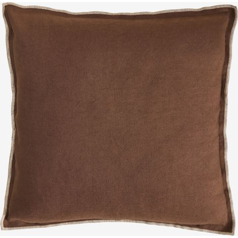 Coussin carré 40x40 cm en coton et lin Angola SKLUM Brun Café (1/5)