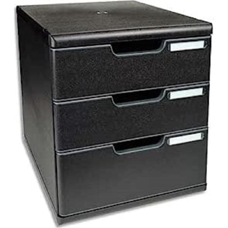 Exacompta 325414D Cassettiere, Nero, 35 x 28.8 x 32
