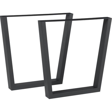 Lot de 2 pieds de table meuble moderne design original DIY acier 72 x 75 cm noir