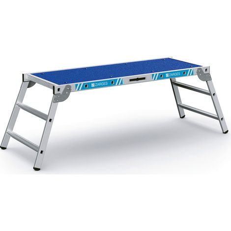 Arbeitsplattform Alu 3Stufen klappbar Plattform R13-Belag B1700xT600mm ZARGES (1/4)