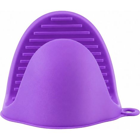 Gant isolant thermique en silicone, antidérapant et épais, anti-brûlure, violet (1/2)