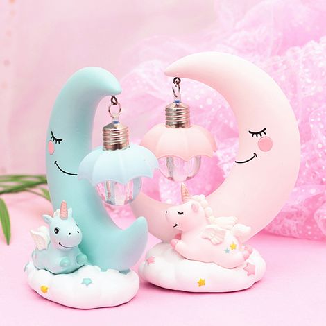 LED-Nachtlicht mit Cartoon-Mondmotiv, Kunstharz, Babyzimmerlampe, Deko-Elemente, Nachttischlampe, Kindergeschenk, Spielzeug (1/5)