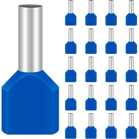 embouts de câble doubles 2 5 mm² isolés pour connexion Lot de 100 (1/5)