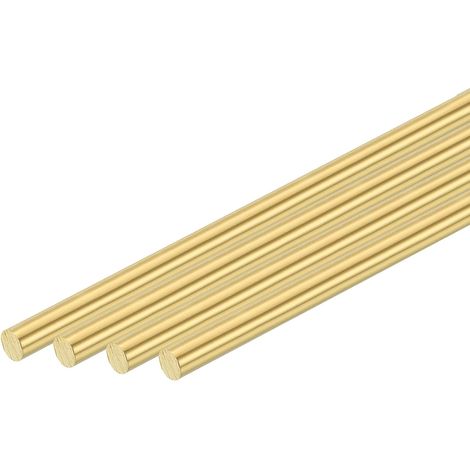 Pack of 4 Round Brass Bars 7/32 Inches (5.5 mm) Diameter, Length 8 Inches (203 mm) H62 Brass Lathe Bar for DIY Industry Construction (1/5)