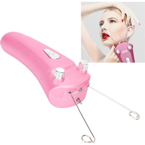 Épilateur électrique pour le visage à fil de coton, LED, rechargeable USB, sans fil, automatique, rose (1/5)