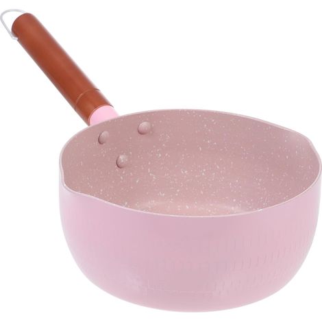 Casserole à lait japonaise Yukihira rose en aluminium de 18 cm avec poignée - Casserole pour soupes à utiliser cuisinière (1/5)